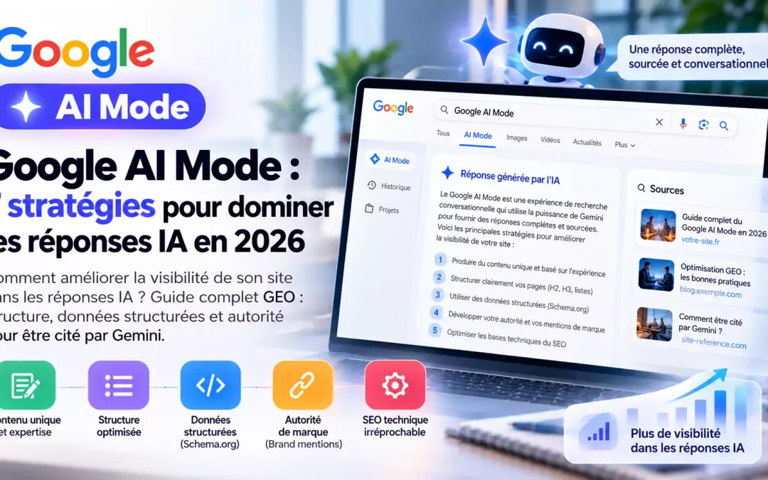 Schéma explicatif des stratégies GEO pour le Google AI Mode